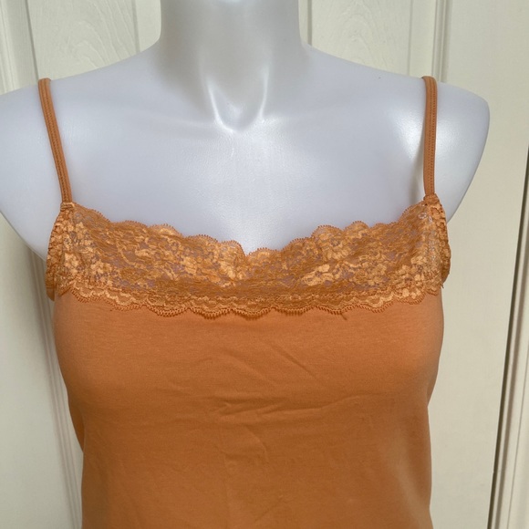 J. JILL Women's Lace Trim Cami Orange Sleeveless Tank Top Stretch NWT $29 Sz XL - Picture 4 of 6